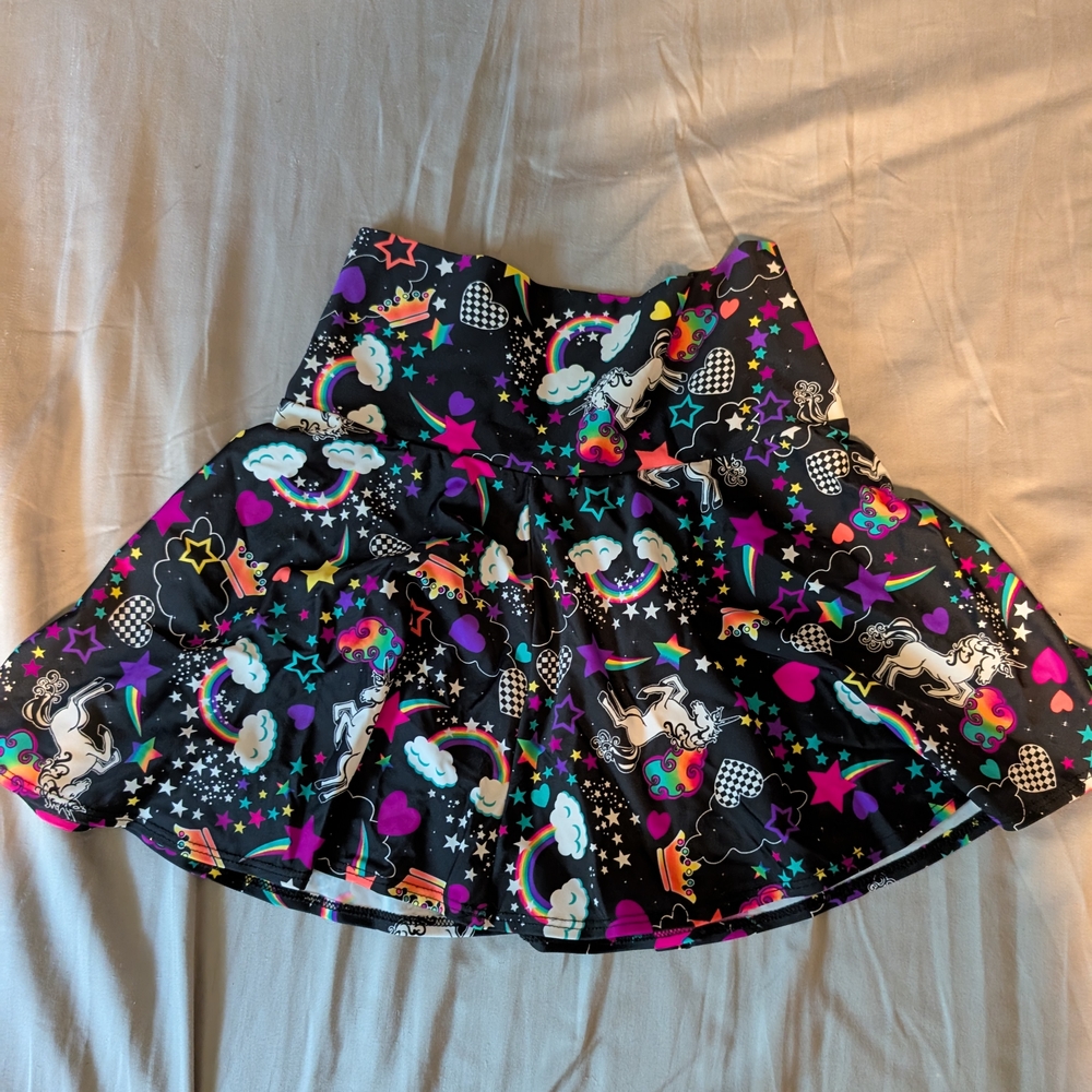 Whimsical Unicorn Print Mini Skirt